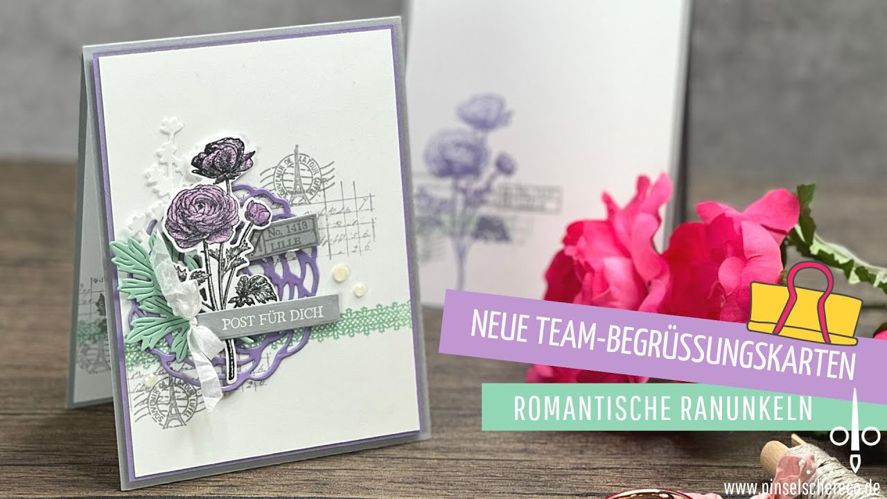 Neue Team-Begrüßungskarten | Romantische Ranunkeln & Stanzform Ranunkel | Einstiegsaktion