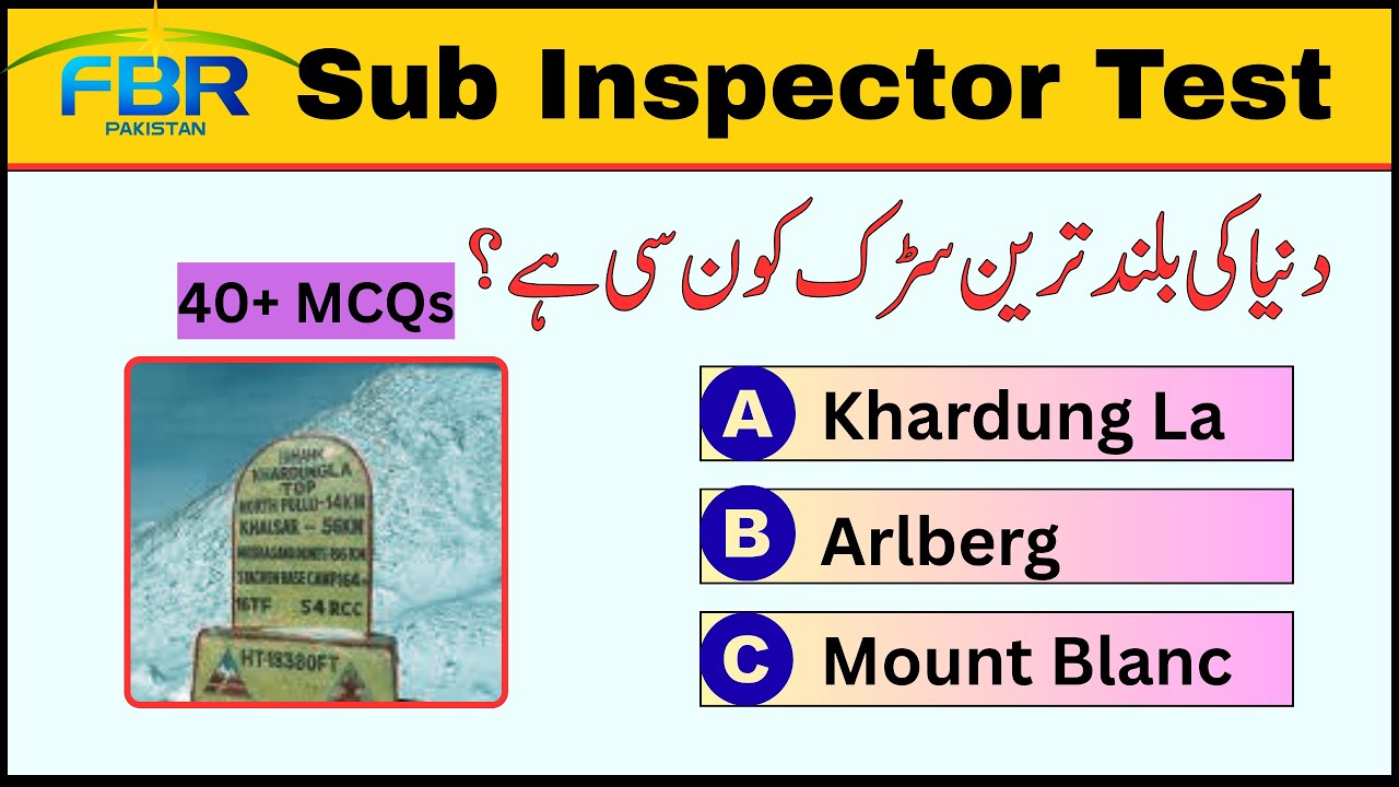 Sub Inspector FBR Test Preparation | FBR Jobs Test Preparation | SI FBR Online Test Preparation