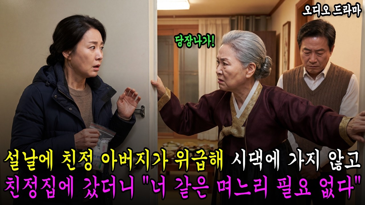 설날에 친정 아버지가 위급해 시댁에 가지 않고 친정집에 갔더니 
