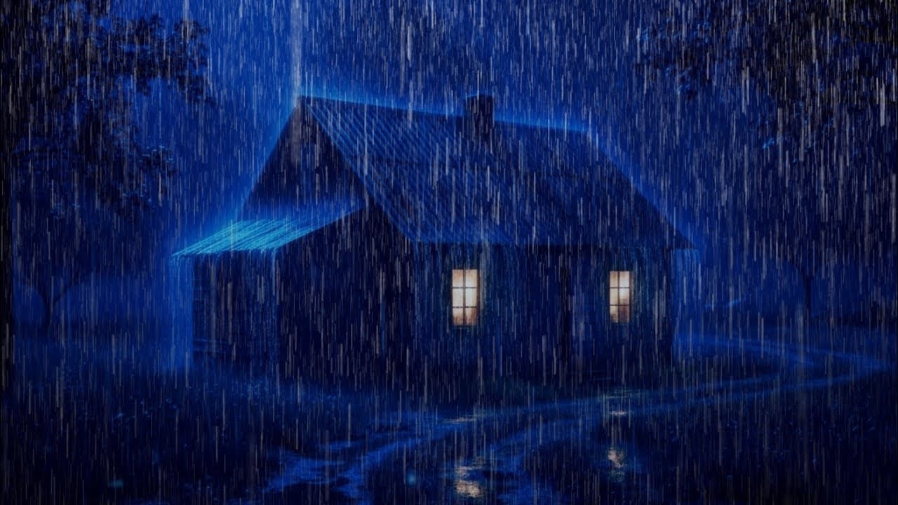 Heavy Rain on a Tin Roof at Night – Thunderstorm Ambience for Focused Sleep 🌧️⚡