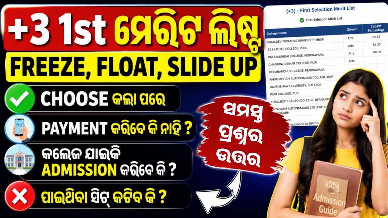 +3 1st Round Admission 2026 Full Process। What You Should Do After Choosing Freeze, Float, Slide Up।
