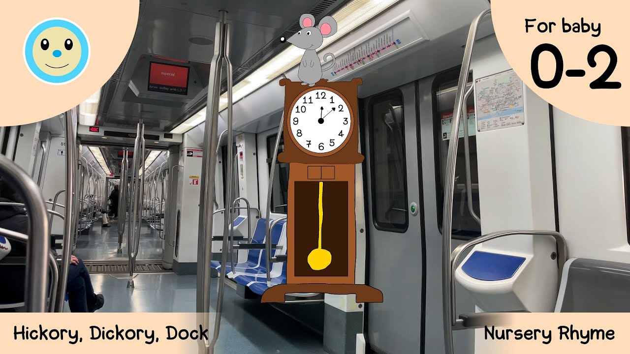 Hickory, Dickory, Dock 🕰️🐭 | Nursery Rhyme for Baby 👶🏻 | Ages 0-2 Years