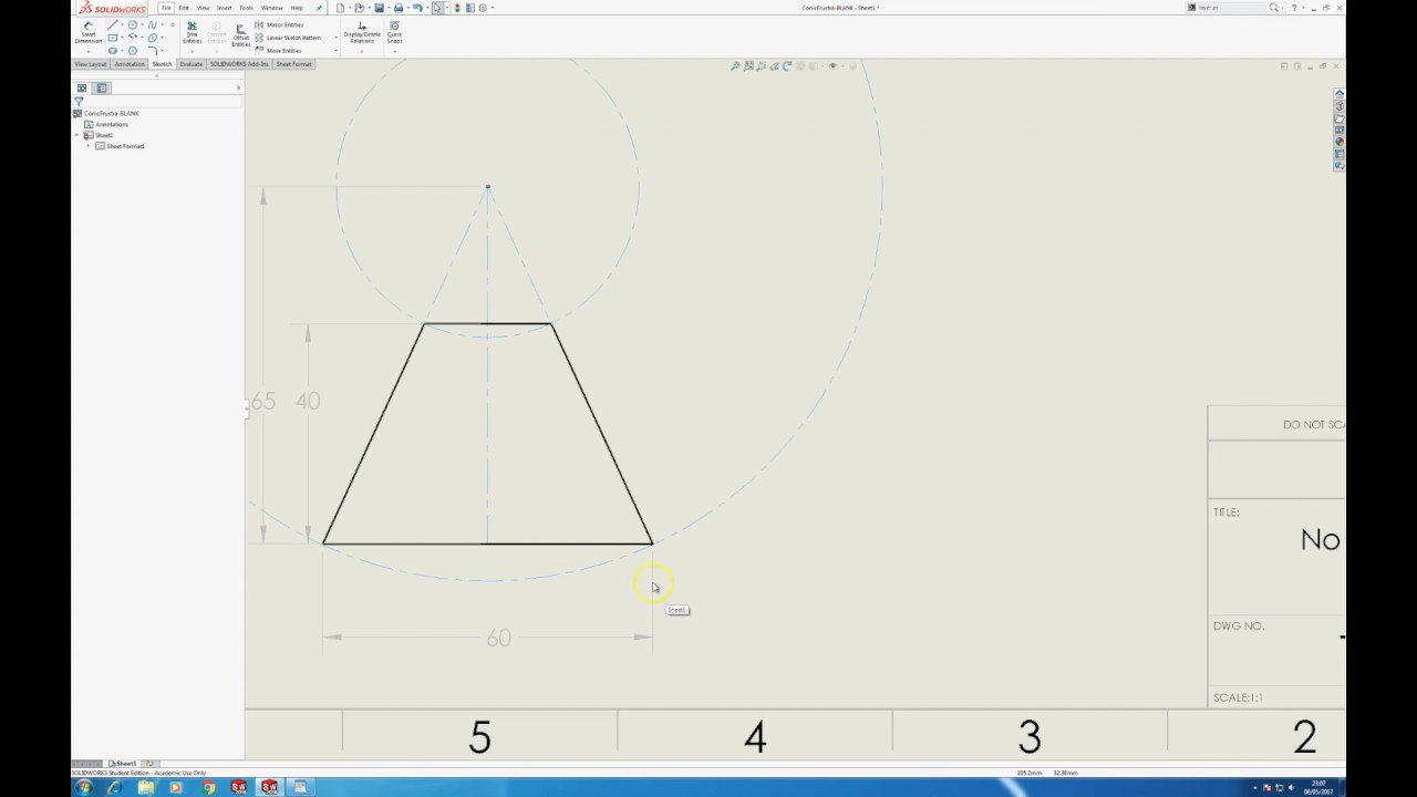 Frustrum of a Cone - Sheet Metal Pattern Development