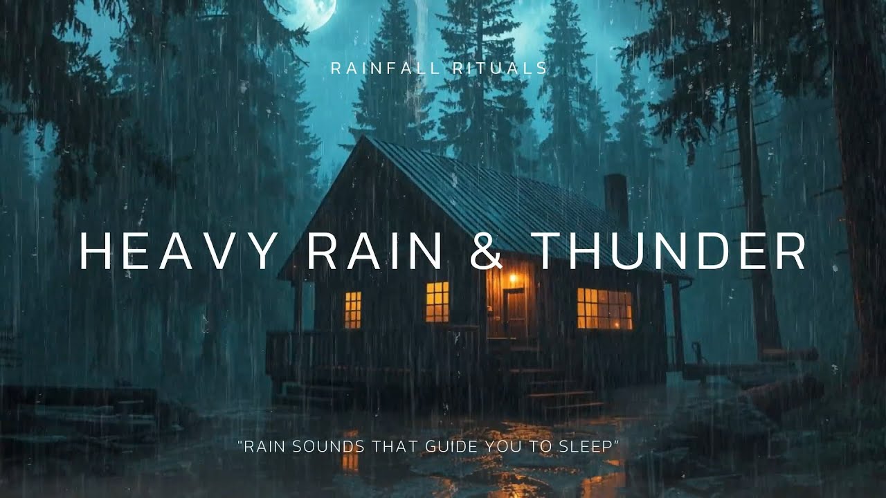 Heavy Rain & Thunder at Night – Fall Asleep Fast in a Dark Forest | ASMR