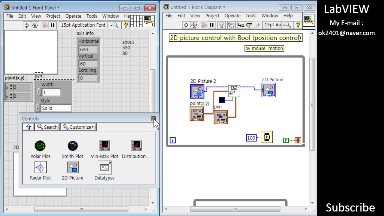 LabVIEW(2D picture, mouse, bool position control)