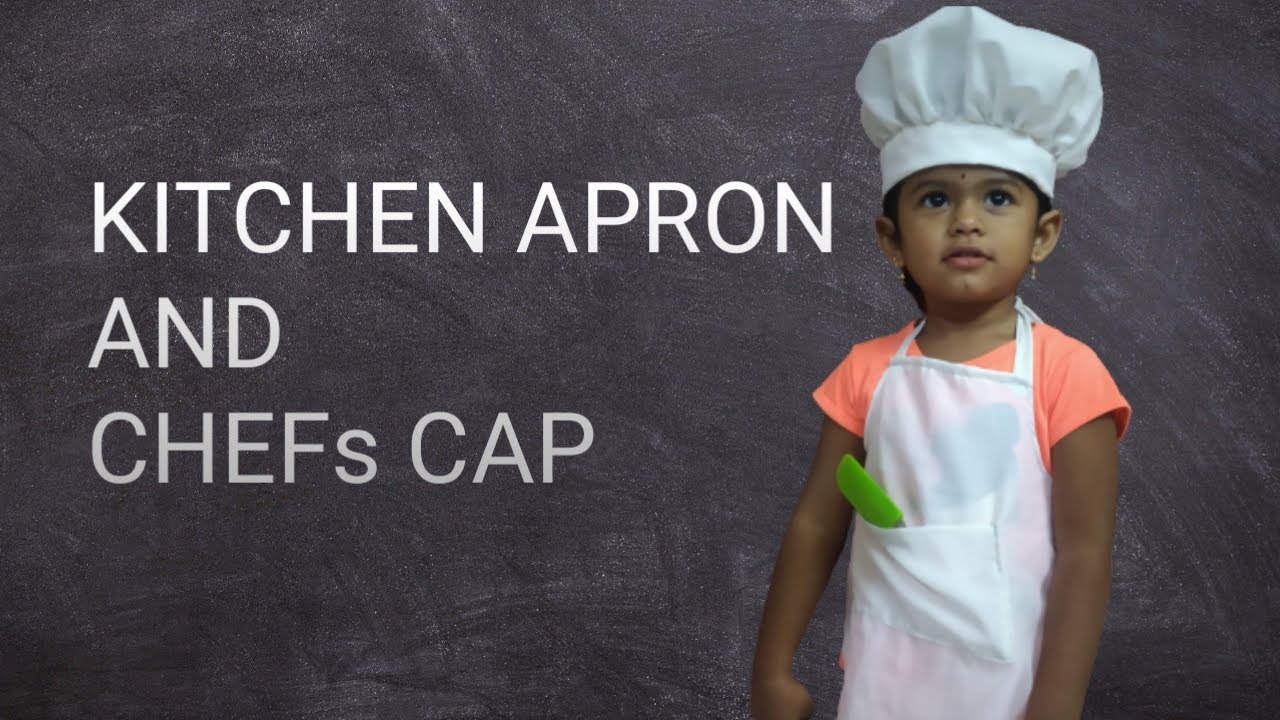 Apron and chef's cap for kids| kitchen Apron cutting and stiching |DIY  cutting&stiching tutorial