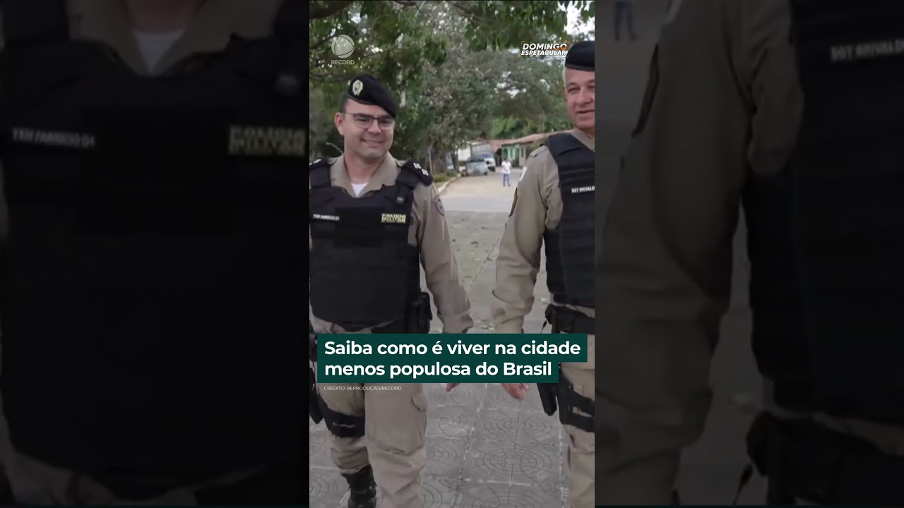 Na cidade menos populosa do Brasil, ningu&eacute;m vive com medo de crimes #shorts #domingoespetacular