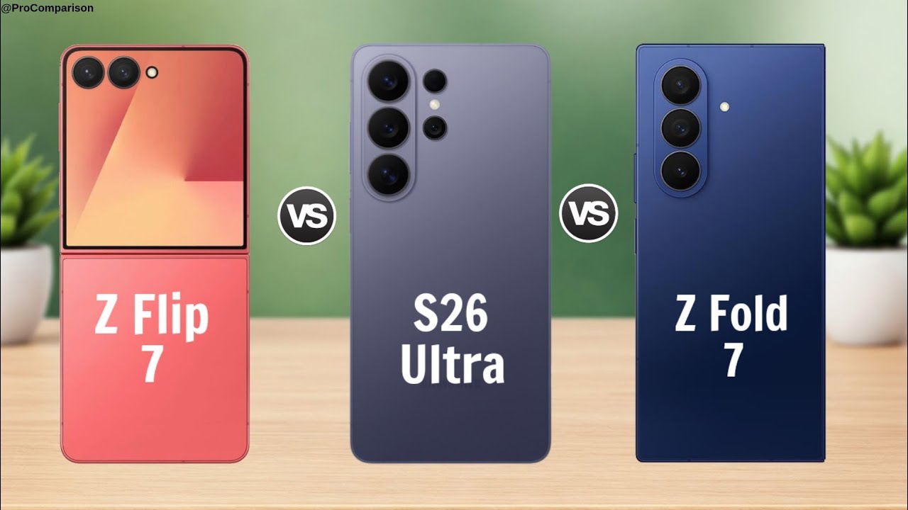 Samsung Galaxy Z Flip 7 vs Galaxy S26 Ultra vs Galaxy Z Fold 7  || Full Comparison 