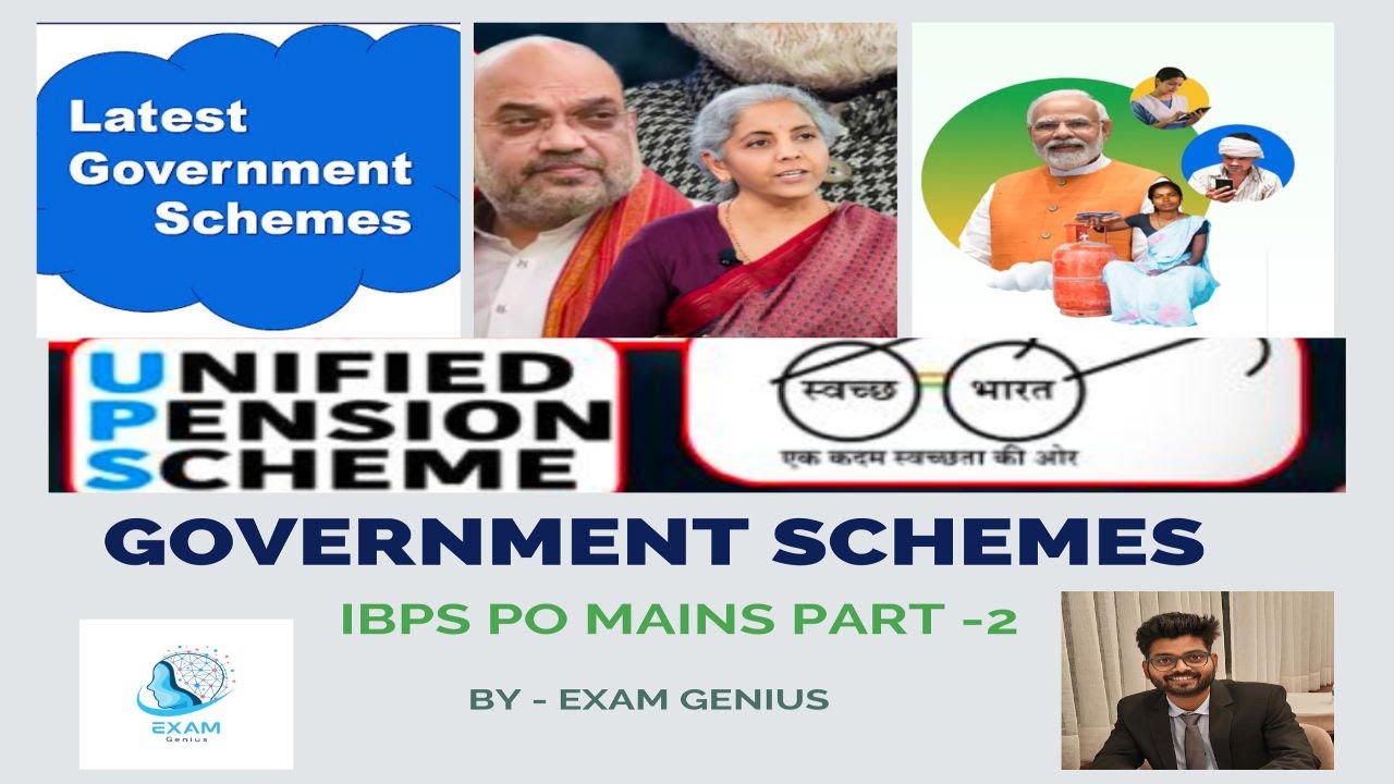 IBPS PO MAINS | IMPORTANT GOVERNMENT SCHEMES PART - 2 | EXAM GENIUS CURRENT AFFAIRS | #examgenius