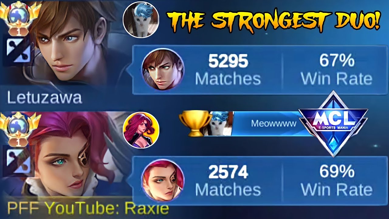 RAXIE FINALLY MEET LETUZAWA IN MCL!! (YOUTUBER LESLEY + YOUTUBER GUSION) = EASIEST MCL MATCH EVER!!🔥