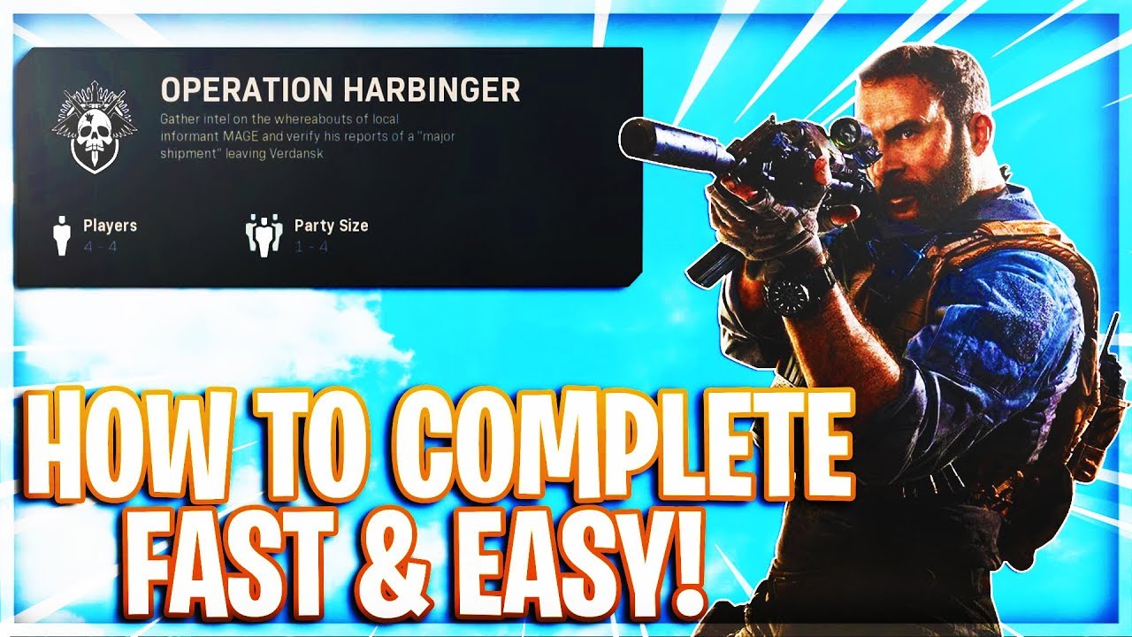 HOW TO COMPLETE OPERATION HARBINGER FAST & EASY!BEST WAY TO COMPLETE OPERATION HARBINGER ON COD MW