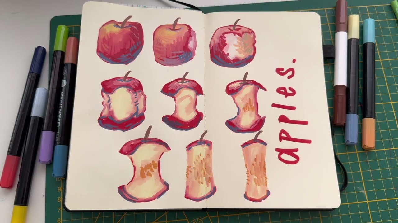 I finally finished my sketchbook!! 10 pages art process with different mediums 🎨⭐️