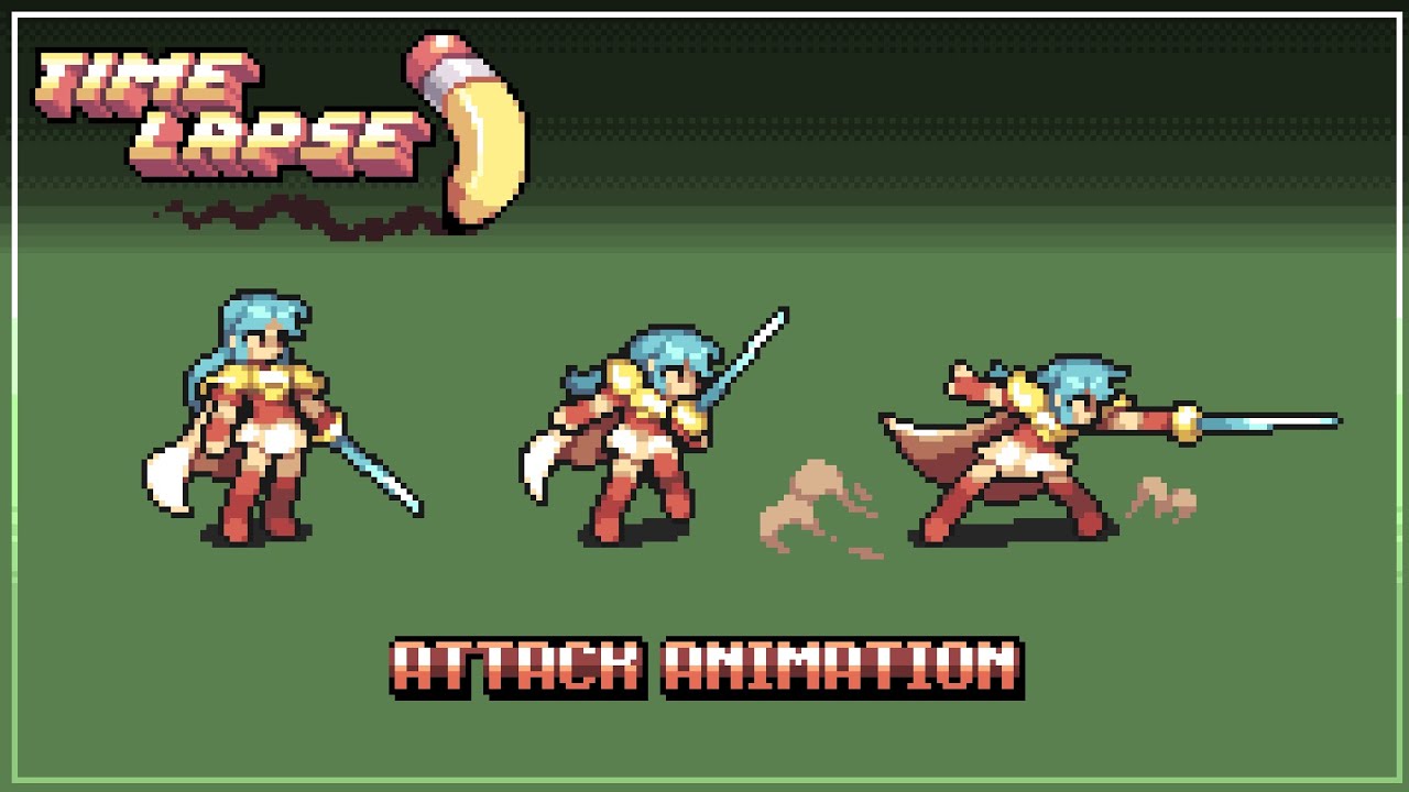 Animating PIXEL ART - Eirika from Fire Emblem - ATTACK ANIMATION [TIME LAPSE]