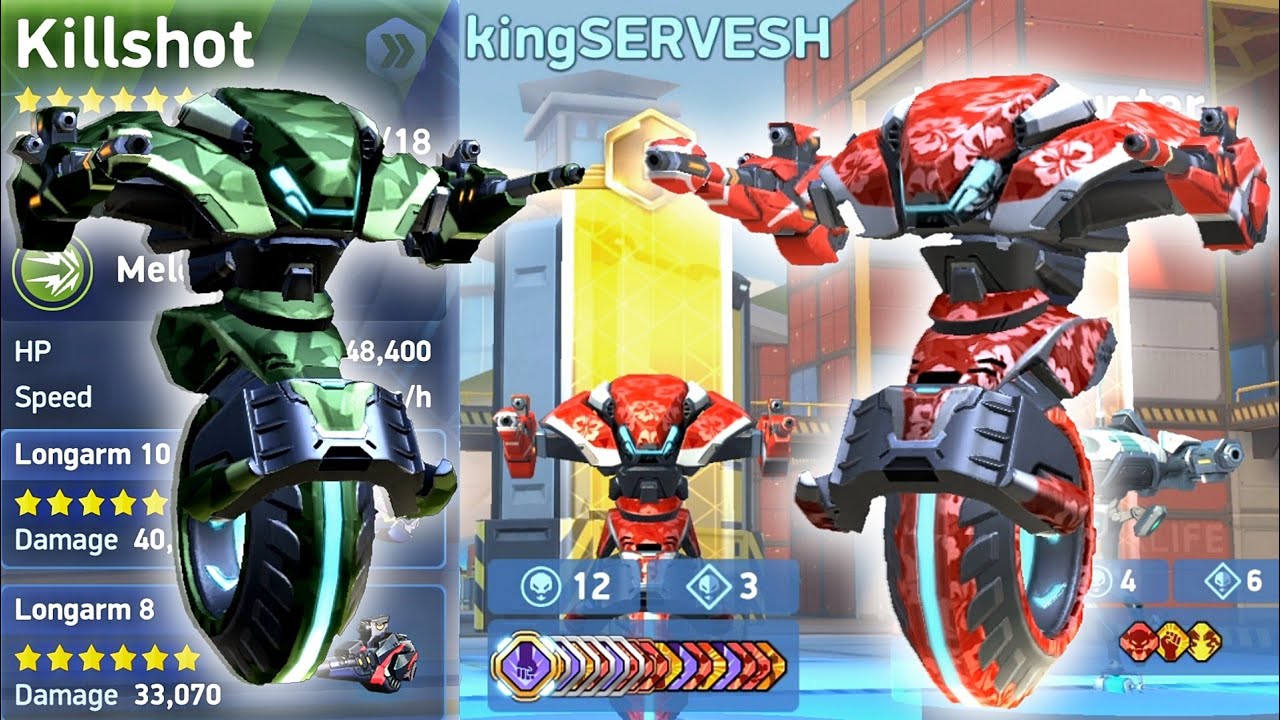 Mech Arena 😉 Double Killshot with Double Longarm 10 + 8 | All 6 Rank