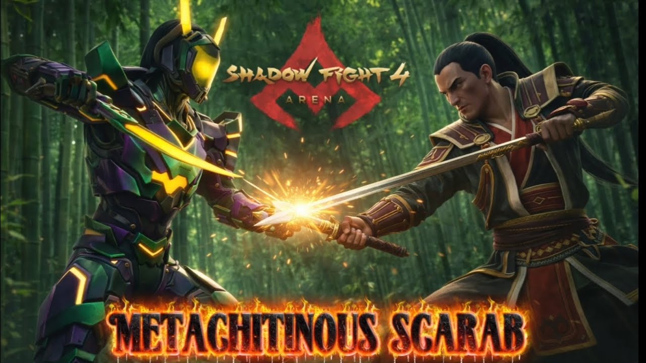 The Fireguard skin - Metachitinous Scarab 🟣🟡🟢🔥|Shadow Fight 4 Arena| #gaming #gameplay 