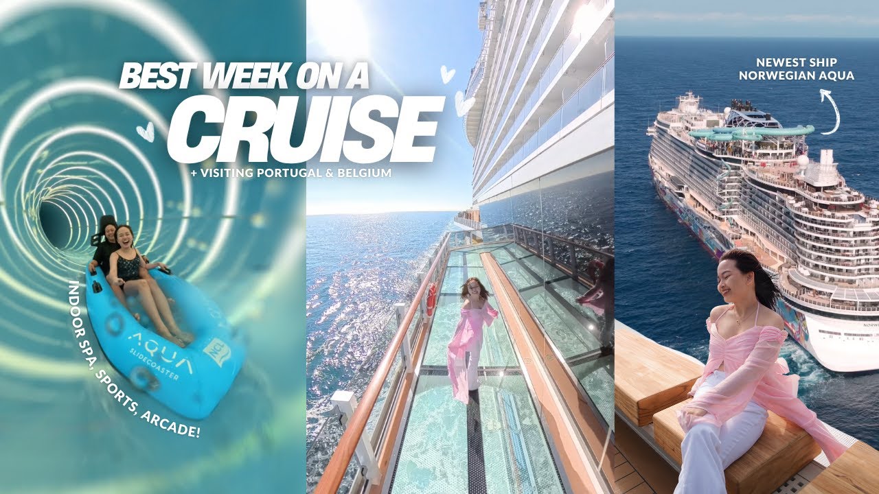 Cruise Vlog | newest ship in the world: Norwegian Aqua tour, indoor sports & spa, lisbon & belgium