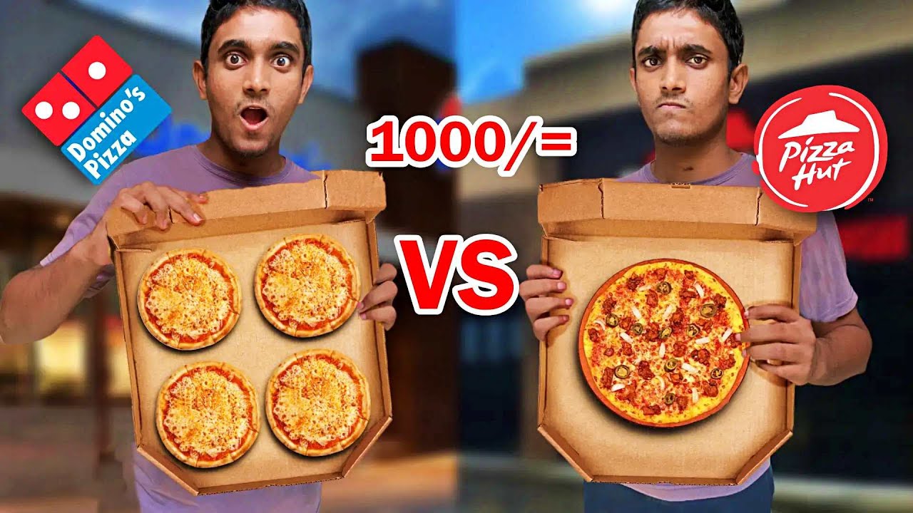 Pizza hut VS Dominos 1000 ට අඩුවෙන් කන්න පුලුවන් සුපිරිම Pizza එක