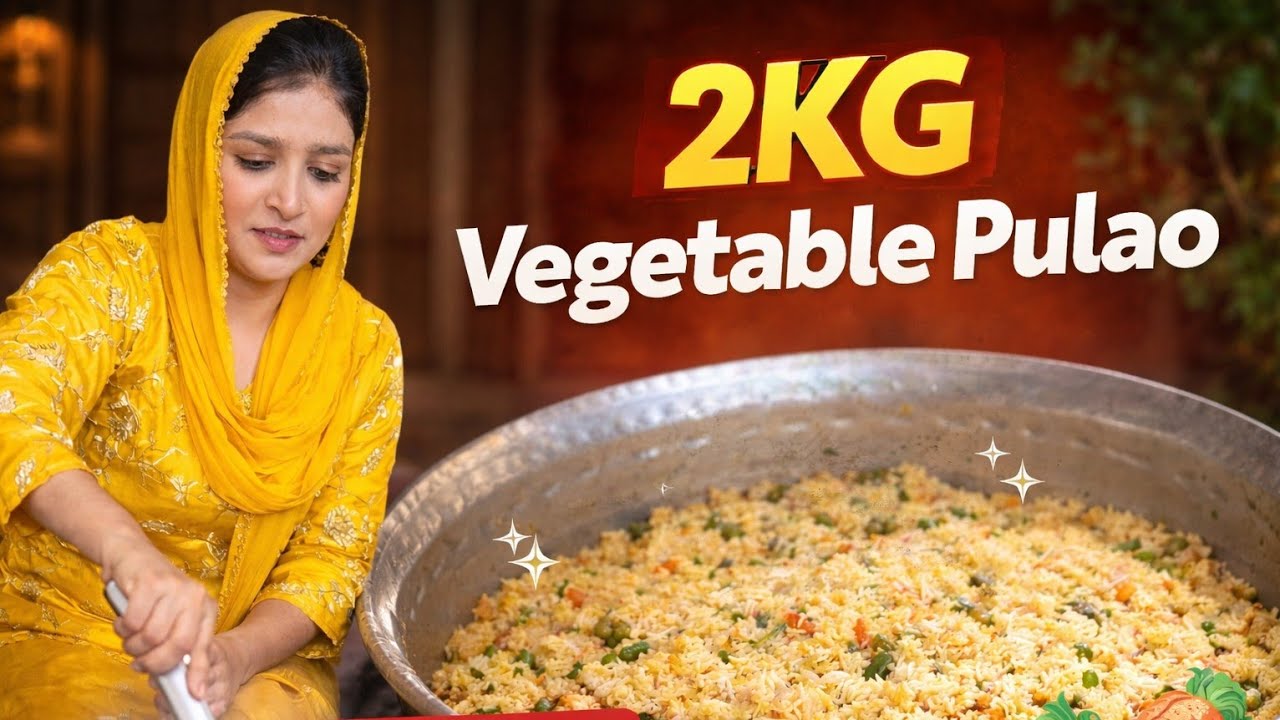 2KG Vegetable Pulao Recipe | Dawat Special Veg Pulao | ZarinashaikhKitchen