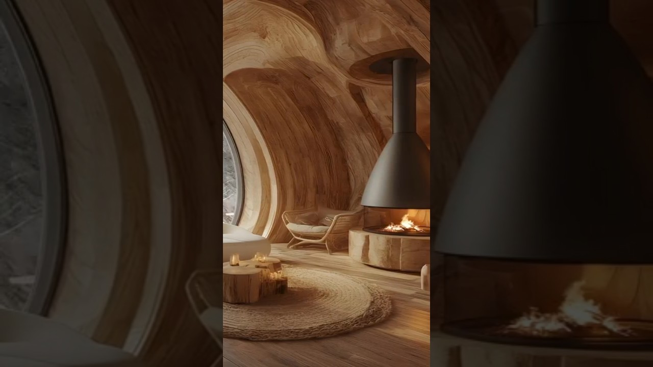 Super Relaxing Place : Cozy Cabin with Crackling Fireplace and Snowfall Sounds #cabinlife #cozy