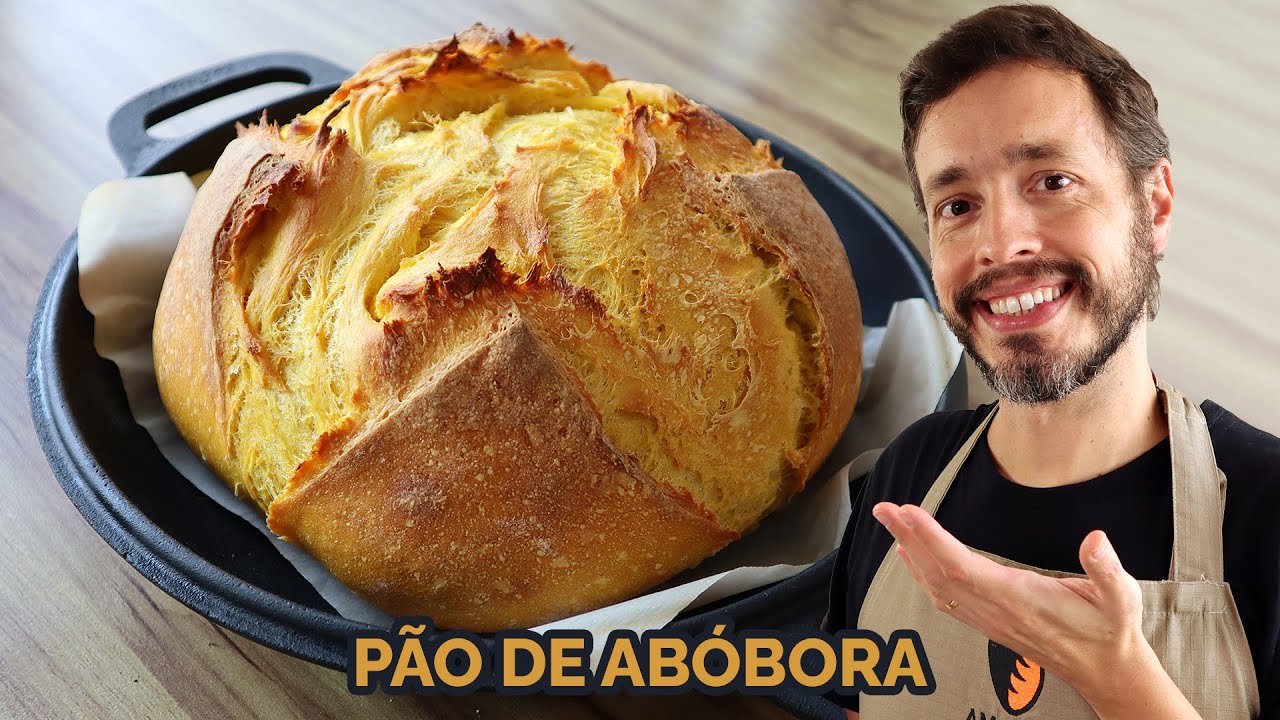 PÃO DE ABÓBORA - Receita que funciona em qualquer forno doméstico usando uma panela de ferro