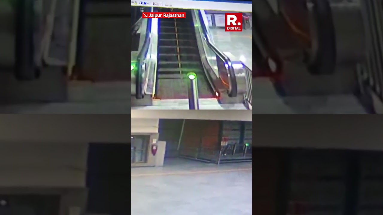Jaipur Cop Saves Woman and Child From Escalator Fall