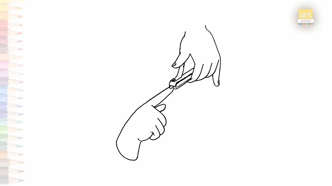 Nail cutting drawing | Easy outline sketches | How to draw Nails cutter simply | 