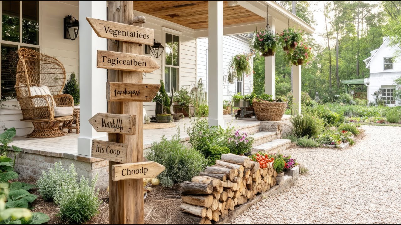 Vintage Rustic Farmhouse Garden with Warm Country Charm