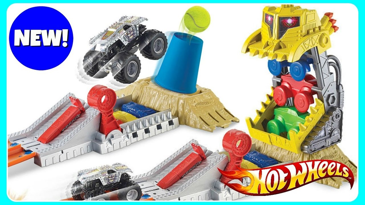 HOT WHEELS Monster Jam Front Flip Takedown!  NEW 2017 HOT WHEELS TOYS!  Fun Kids YouTube Video