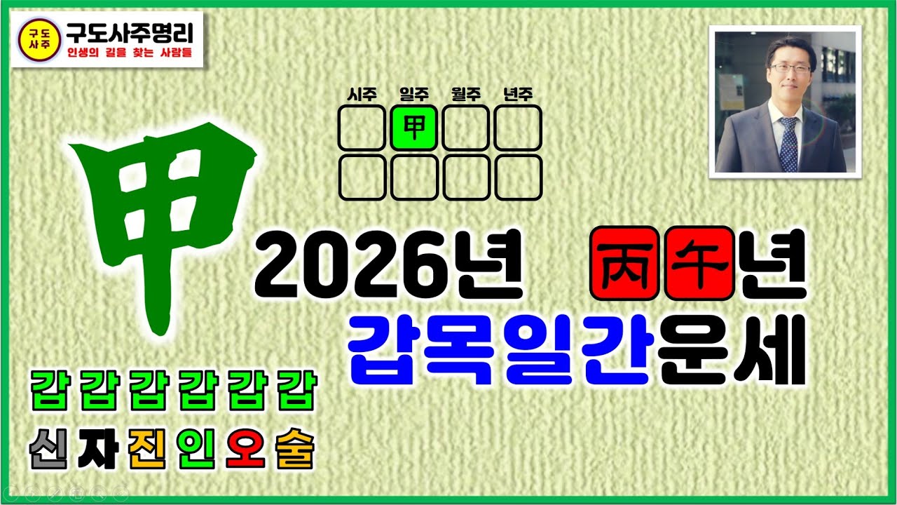 [숨겨진 발톱을 드러내자!!] 26년 병오년 갑목일간 신년운세 #구도사주명리 #을사년 #병오년 #신년운세 #갑인 #갑오 #갑술 #갑신 #감자 #갑진