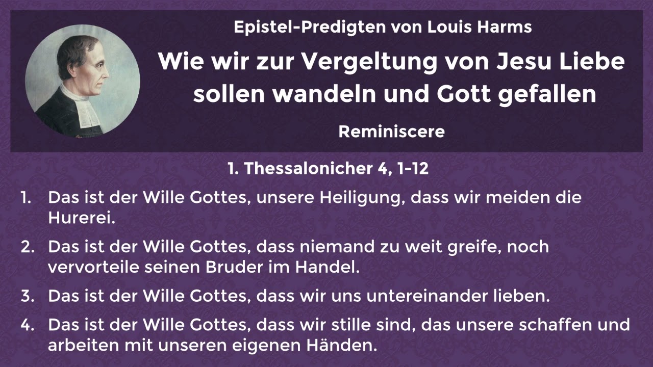 Predigt zum Sonntag Reminiscere (von Louis Harms)