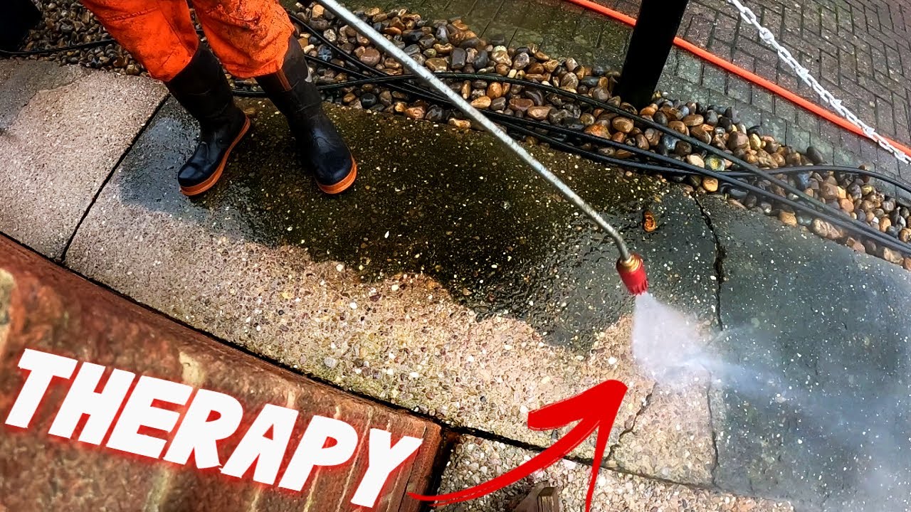 Mouldy Concrete on a Rainy Day! - Power washing!