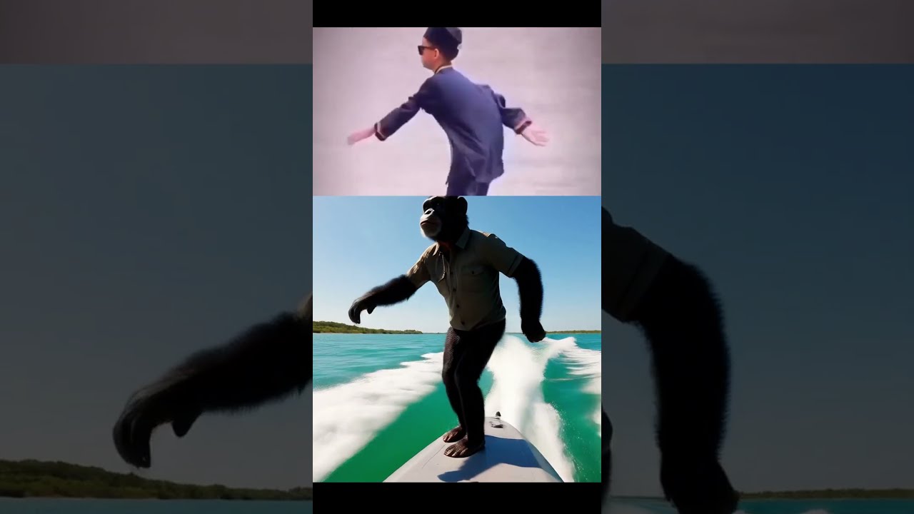 Chimp's Epic Indonesian Boat Race Dance #friend #chimp #dancing #boat #indonesia #aura #ride #vace