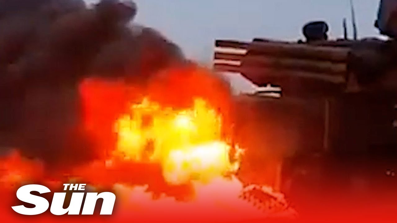 Ukrainians take Russian TANK for joyride & burn &pound;11m missile launcher as resistance holds strong