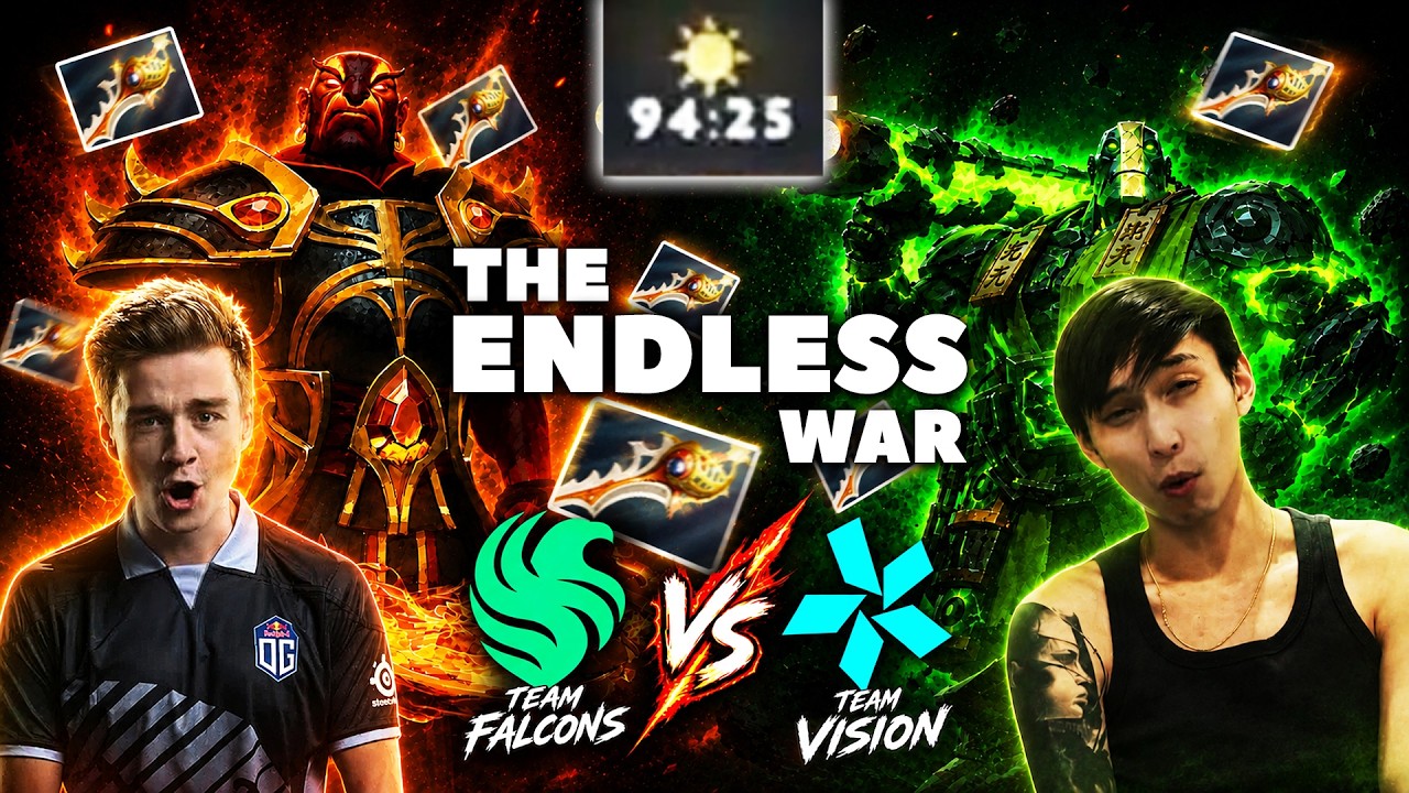 94 MIN ENDLESS WAR | SingSing & Notail Watching Dota 2 TI (Team Falcons vs Team Vision)
