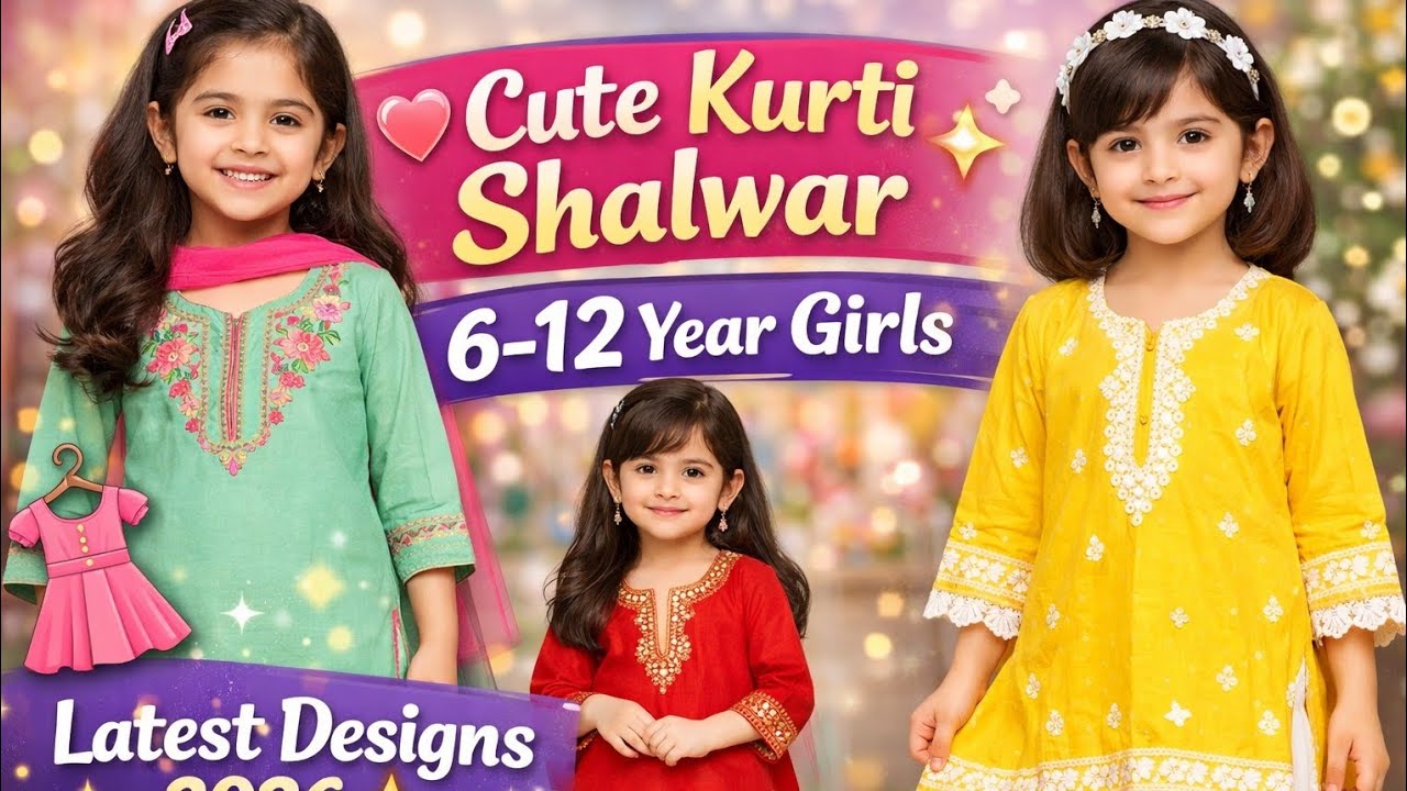 6–12 Year Girls Fashion Ideas 👗 Kurti Shalwar Latest Trends