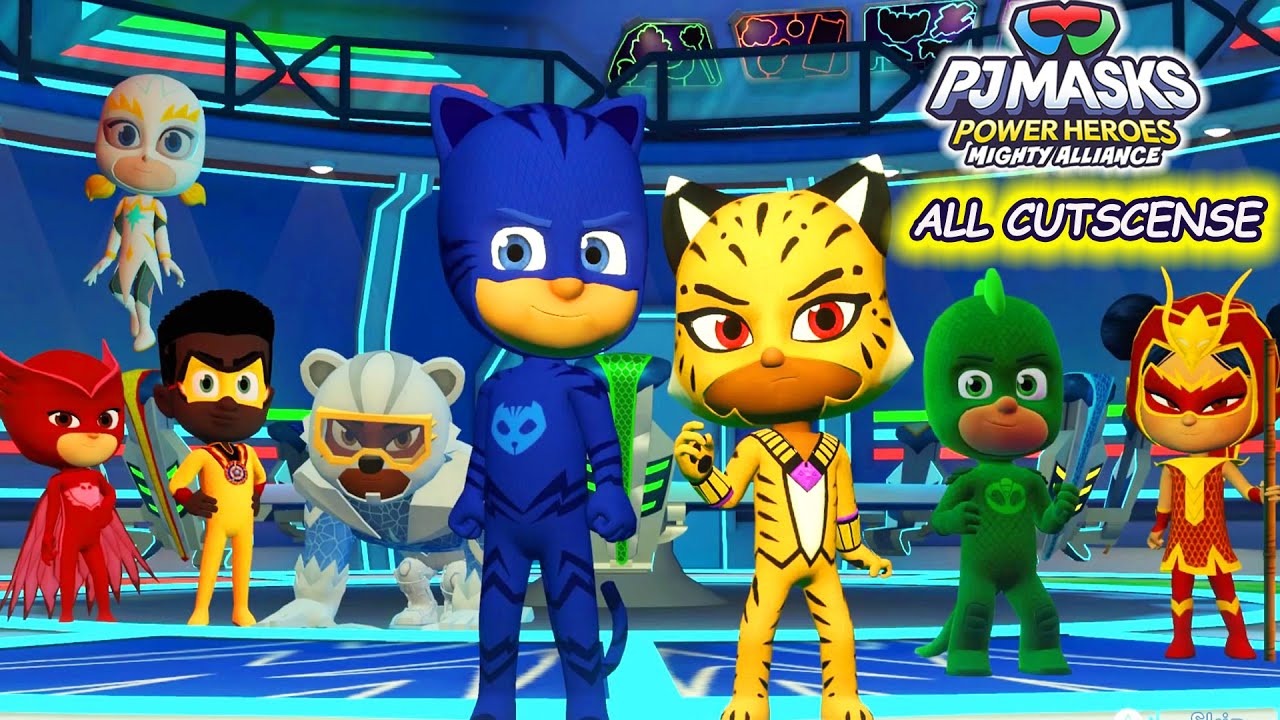 PJ Masks Power Heroes: Mighty Alliance All Cutscense! How PJ Masks &Heroes Defeat the Villains!!