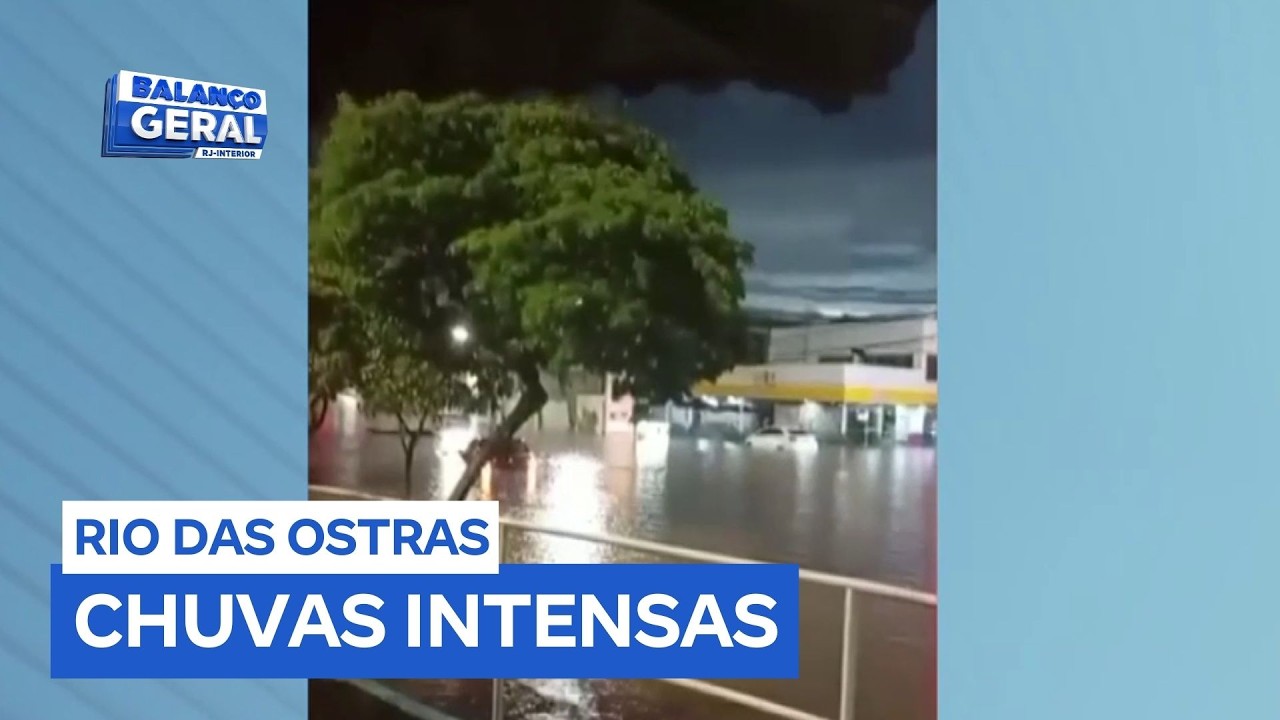 Rio das Ostras (RJ): chuvas intensas causam alagamentos e transtornos na cidade