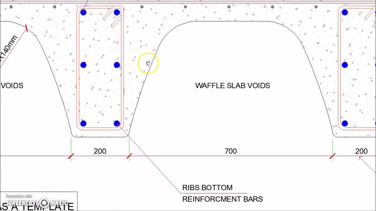 Waffle Slab Cross Section Reinforcement Detail