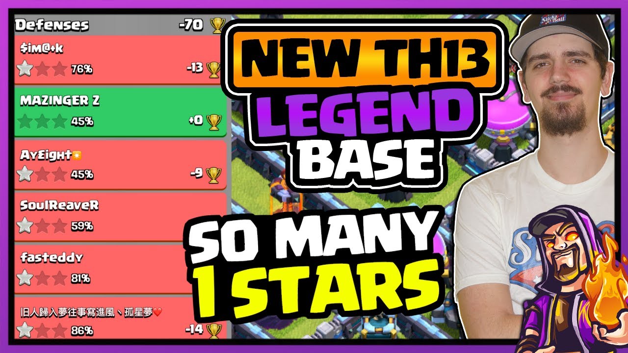 NEW TOWN HALL 13 LEGEND LEAGUE BASE | SO MANY 1 STARS AT 5500+ | TH13 trophy base 2020 |