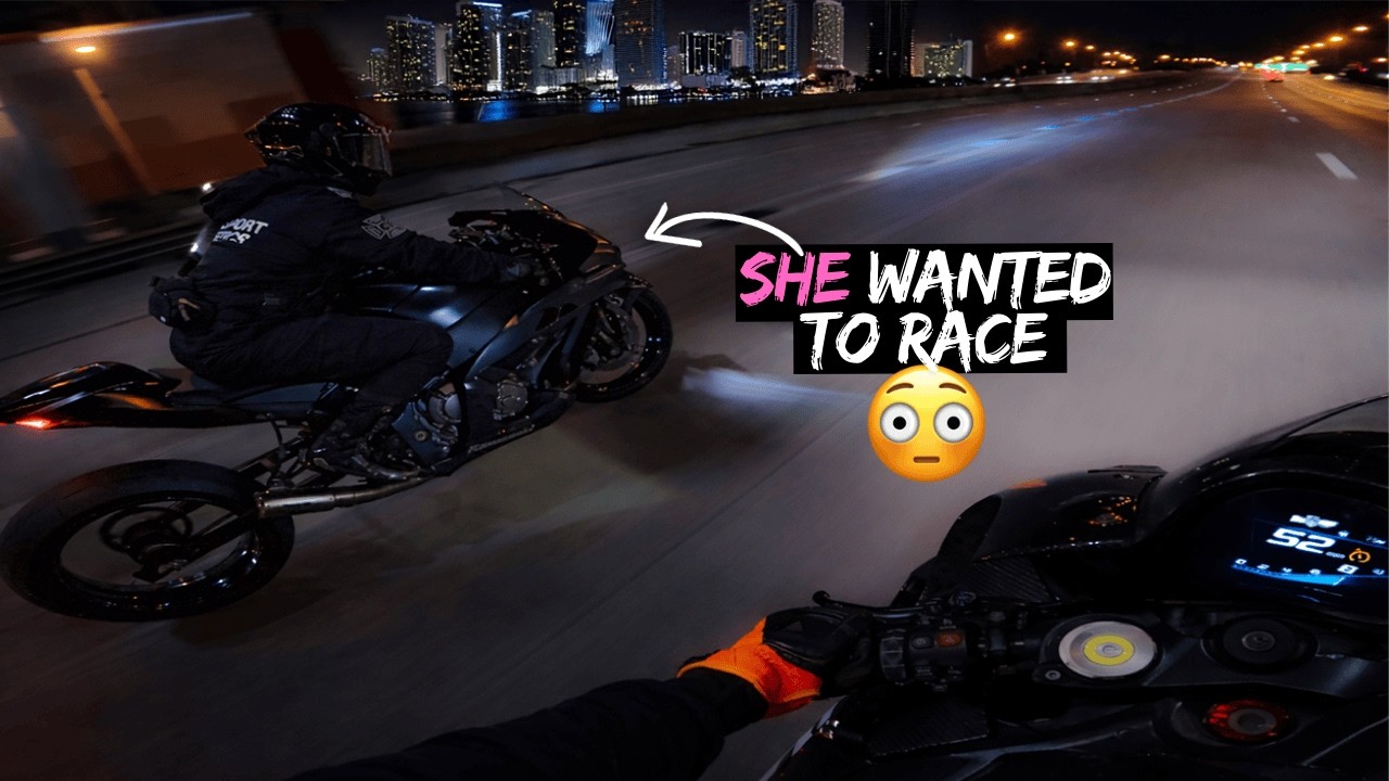 SHE PULLED UP ON ME WITH A RACE BIKE.. (3 A.M. IN MIAMI)