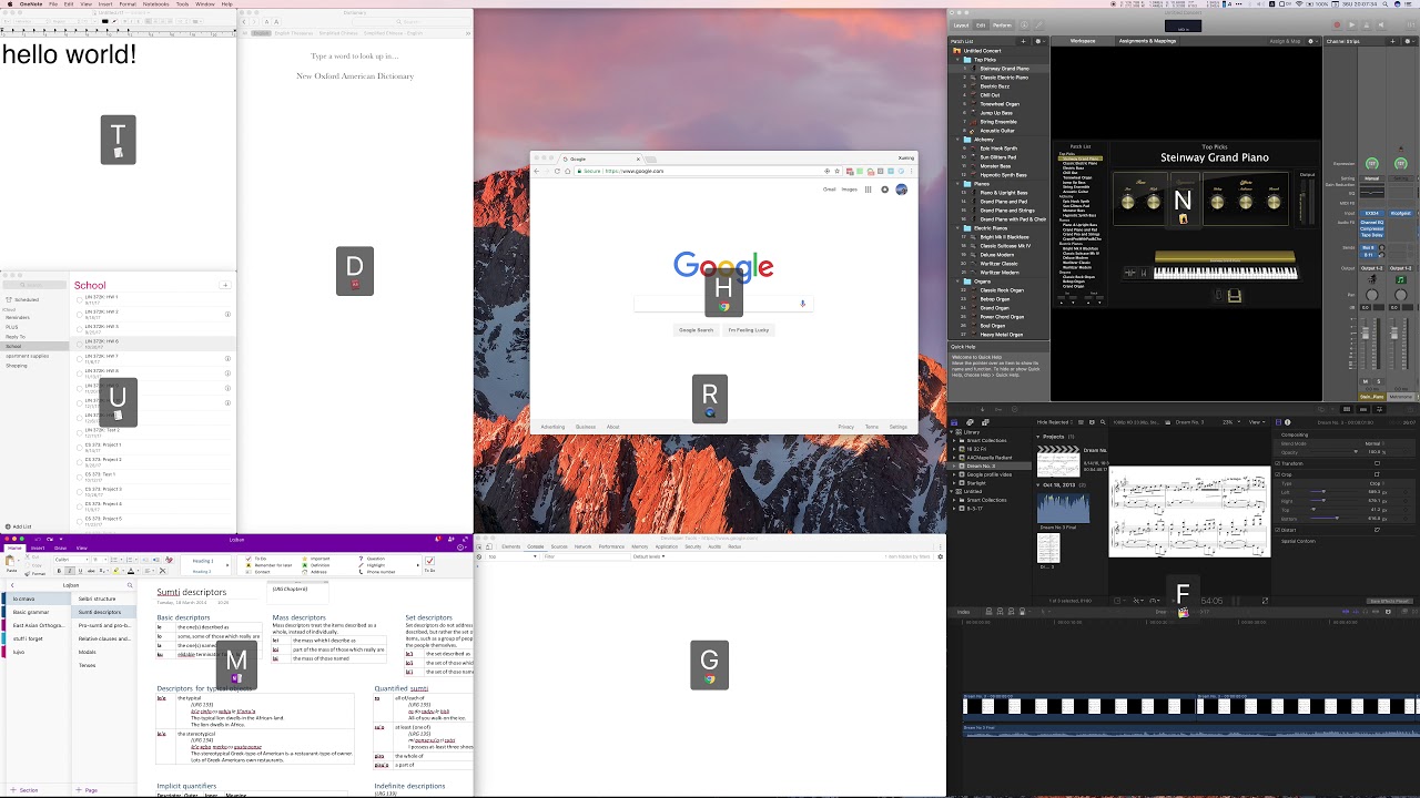 Hammerspoon window tiling demo
