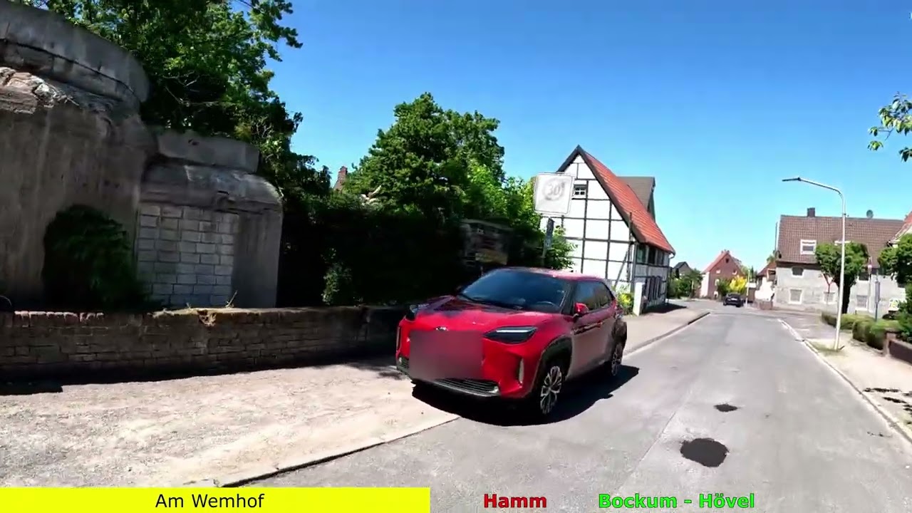 StBz Bockum Hövel in der Stadt Hamm  // Radwandern Videomaterial 4K zur Strecke kein Film