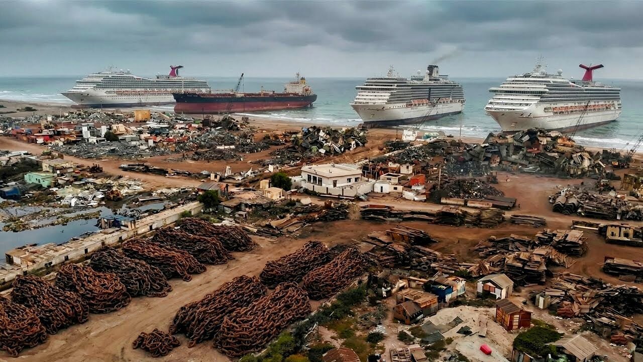 Como é feito: A RECICLAGEM de NAVIOS de 40 MIL TONELADAS - Da Praia ao Aço Reciclado