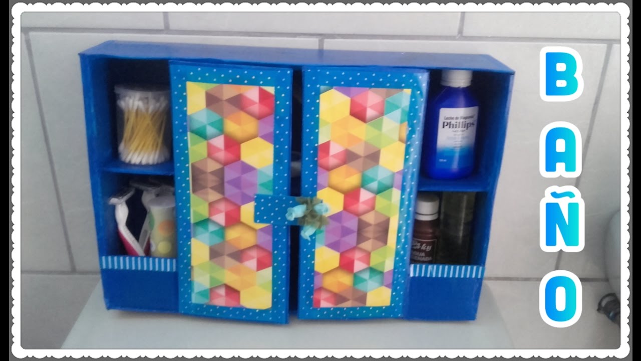 ORGANIZADOR PARA BAÑO HECHO EN CARTÓN