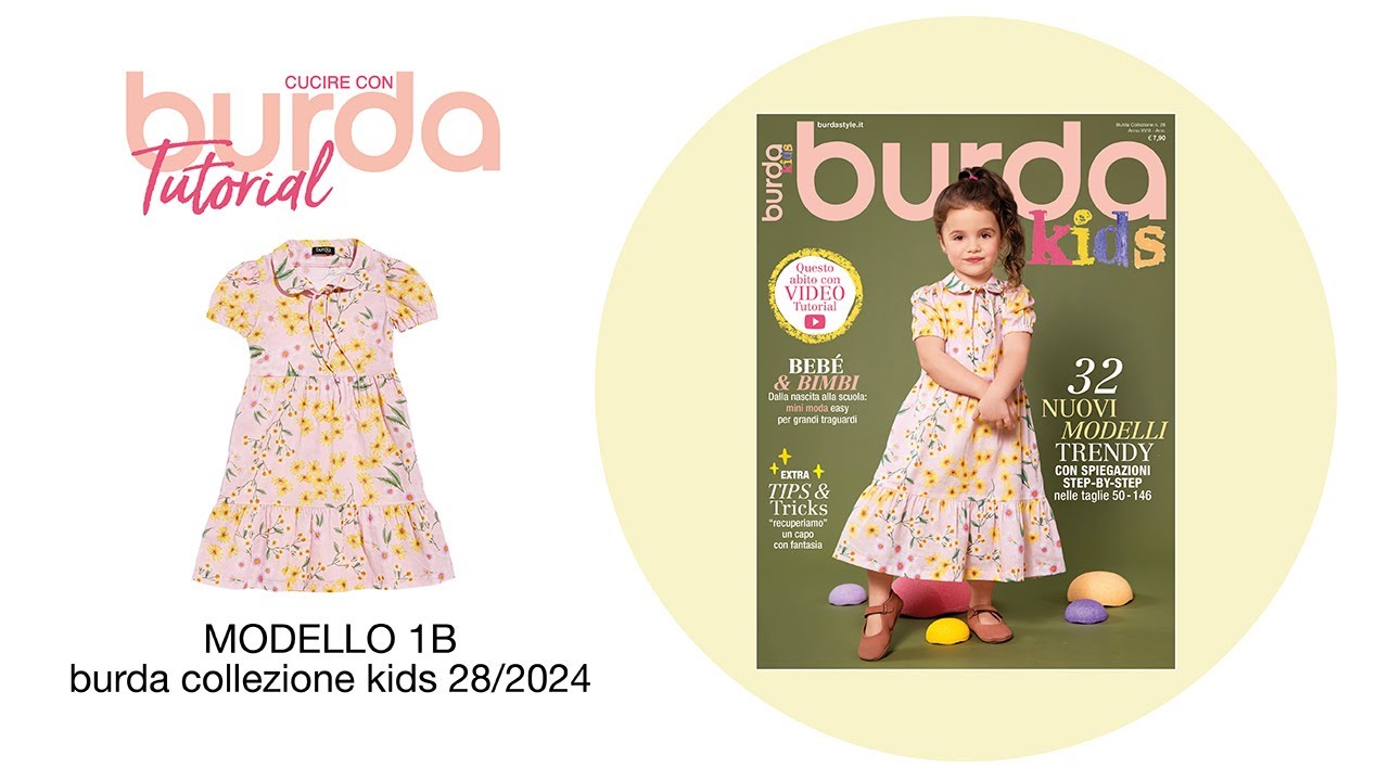 Cucire con Burda: Tutorial Abito 1B - Burda Collezione Kids 28/2024