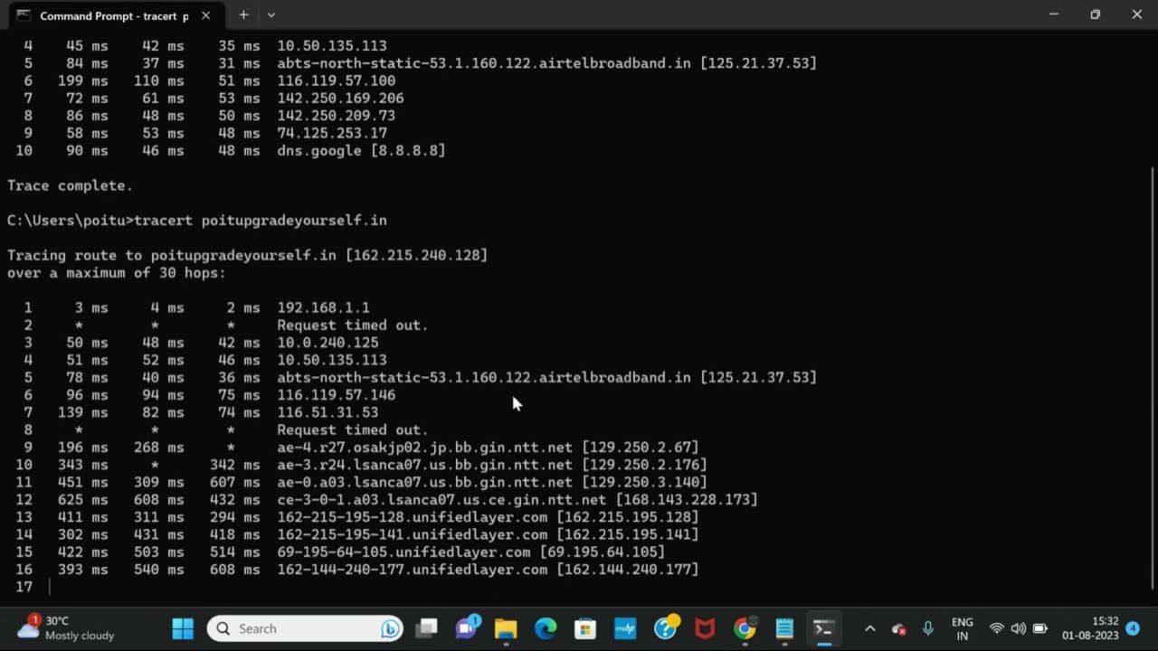 How to use Tracert Command