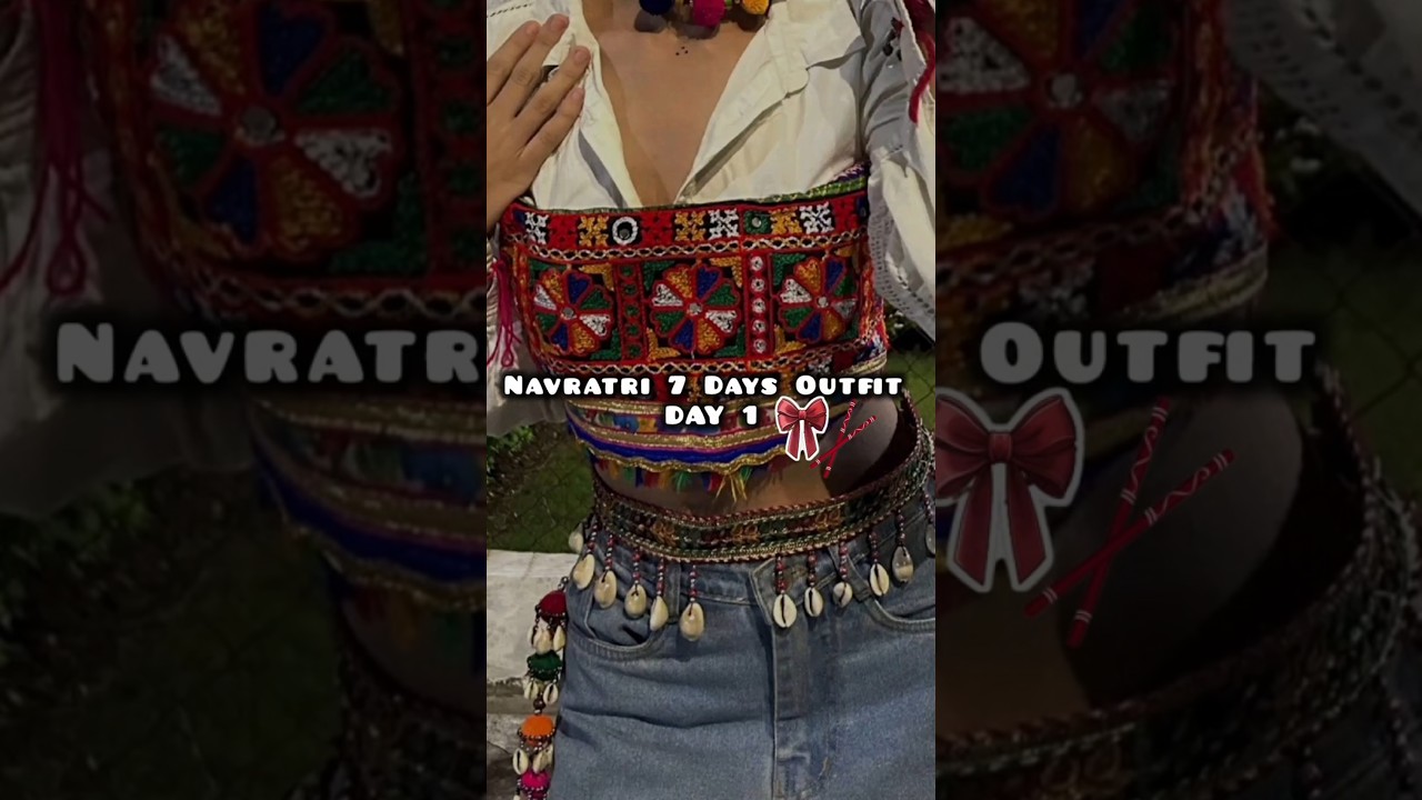 navratri 9 days outfit ideas ( Day 1🤍#garba #fashion #outfitoftheday #messho#shorts #trending#viral