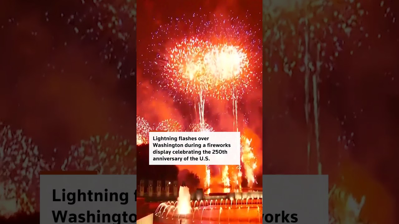 Lightning strikes during US 250th anniversary fireworks