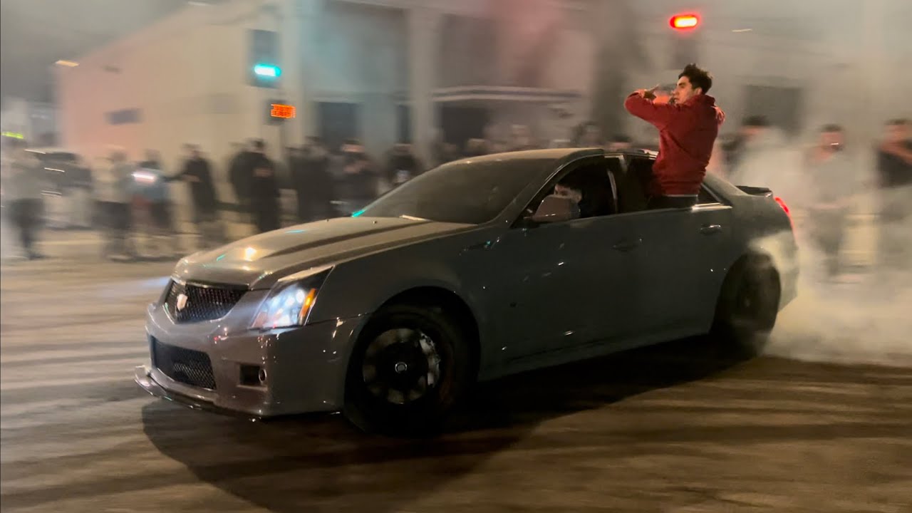 2 SUPERCHARGED CTSV GO CRAZY AT A SIDESHOW