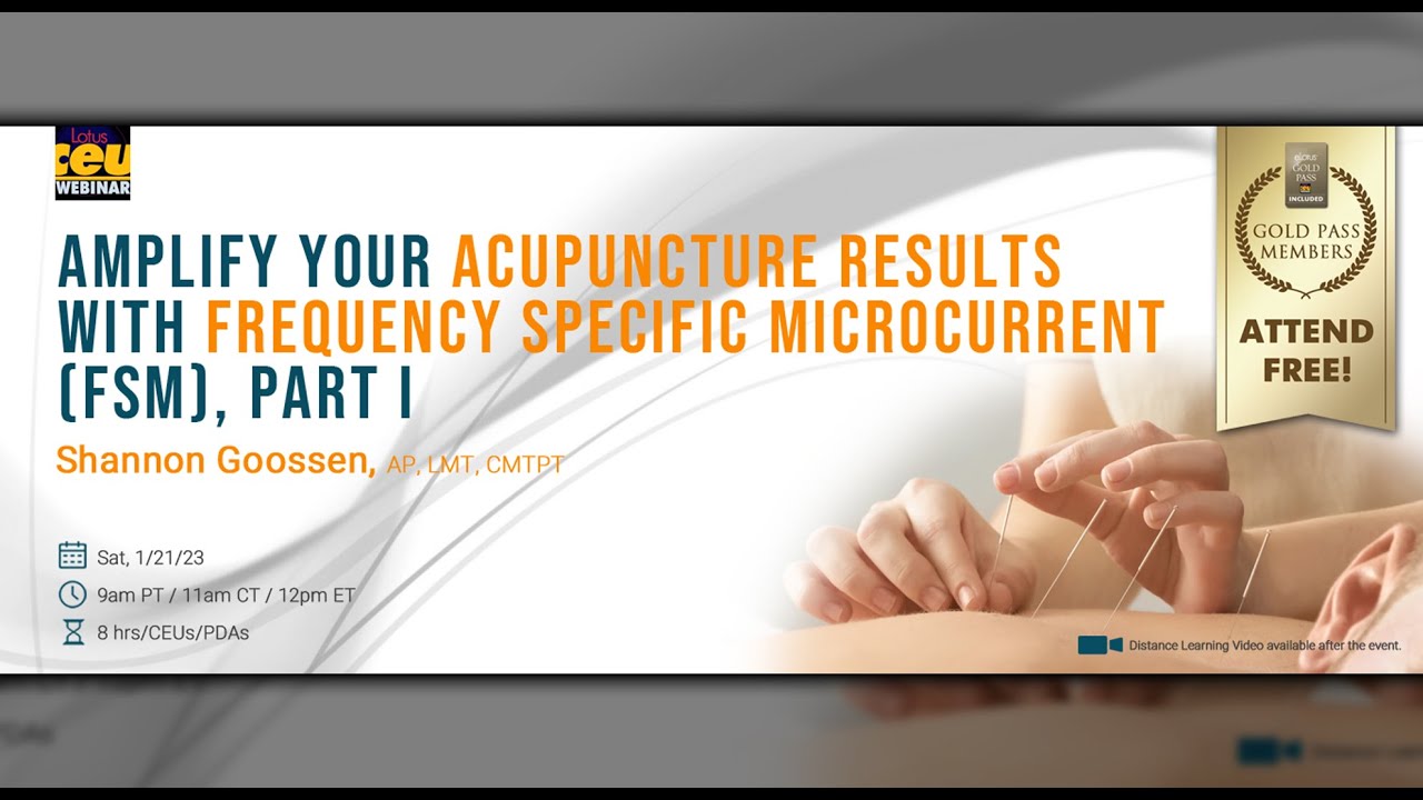 Amplify your Acupuncture Results with Frequency Specific Microcurrent (FSM), Part I